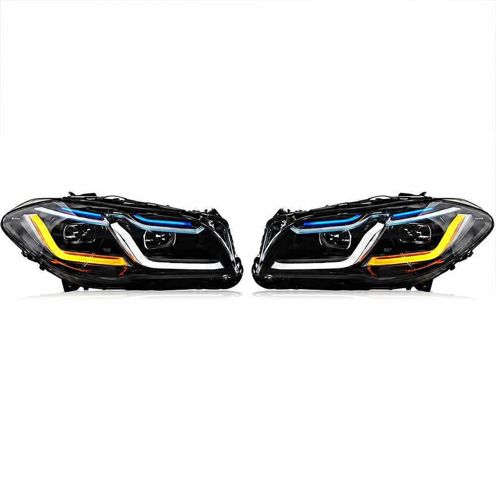 Motokrafta LED Projector Headlights – Compatible with BMW 5 Series F10 (2010–2013) | Xenon Style Front Retrofit Upgrade with Laser-Inspired DRL Design