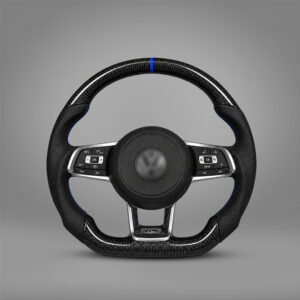 Motokrafta Carbon Finish Steering Wheel With RPM Meter - Compatible With Volkswagen Polo GT (2010+)| Performance Upgrade