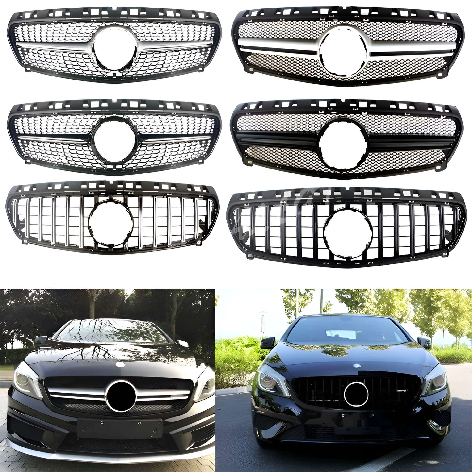 Motokrafta Front Grille Upgrade Kit-Compatible with A-Class W176 (2012–2016) Black Finish Sport Style - Image 3