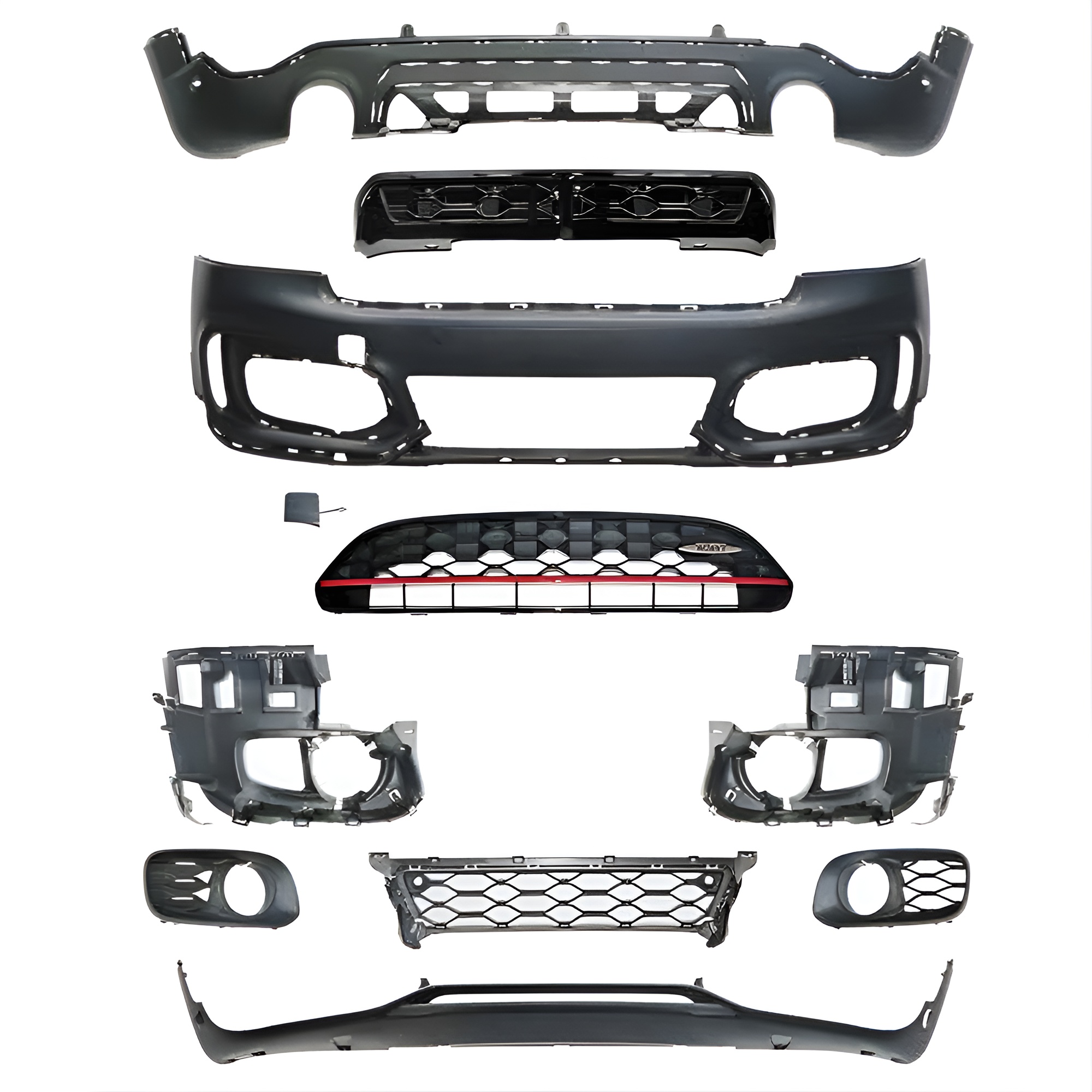 Motokrafta JCW Style Body Kit – Compatible with MINI Countryman F60 (2017–2023) | Front & Rear Bumper, Side Skirts, Splitter & Grille Sport Upgrade Kit