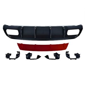 Motokrafta Sport Rear Bumper Diffuser Body Kit-Compatible with A-Class W176 (2012–2016) Red Line Style Upgrade