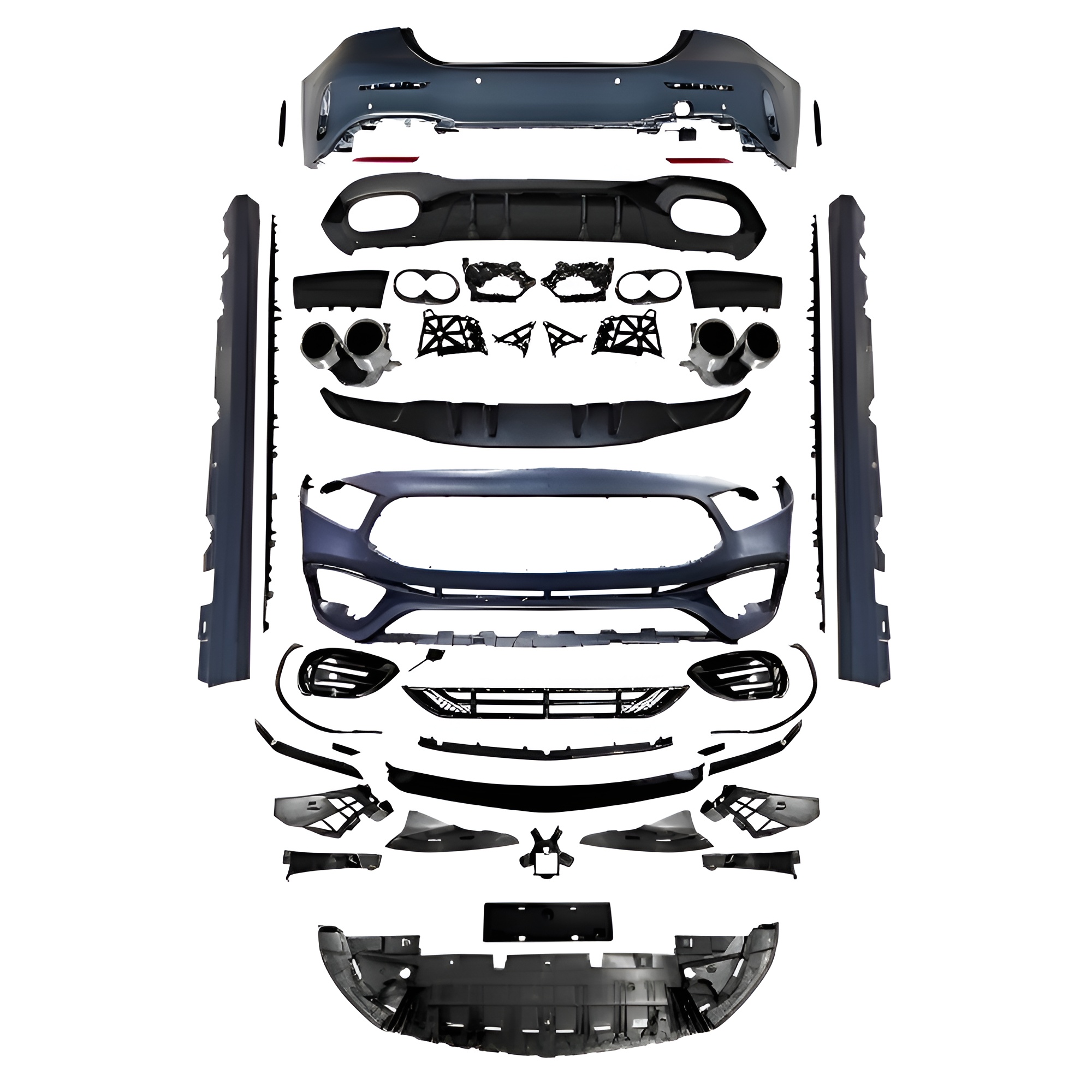 Motokrafta AMG45 S Style Body Kit – Compatible With Mercedes-Benz A-Class W177 (2018–2024 Front, Rear, Side Skirts & Exhaust Upgrade)