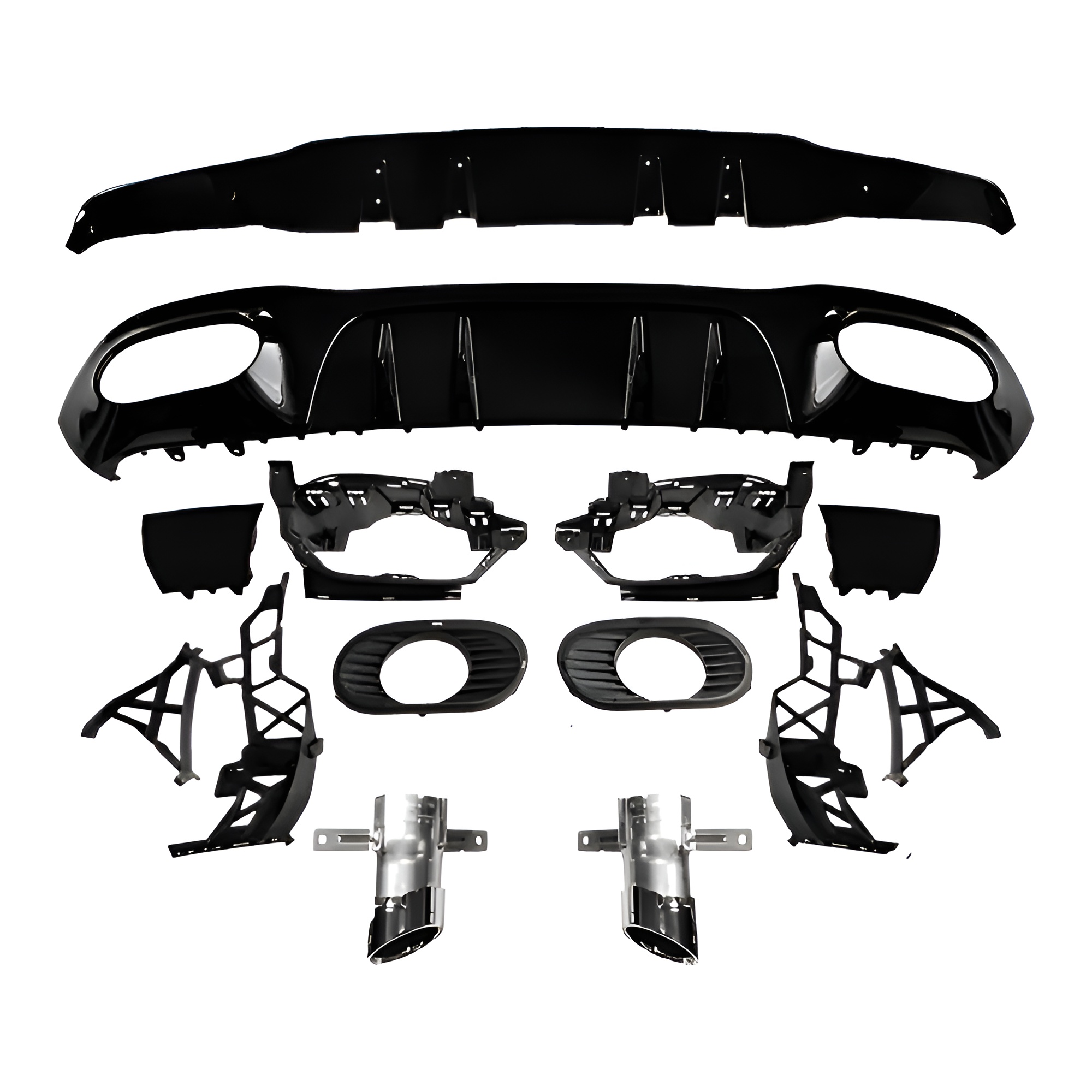 Motokrafta Performance Style Rear Bumper Diffuser Body Kit – Compatible with Mercedes-Benz A-Class W177 (2018+ Hatchback) Upgrade