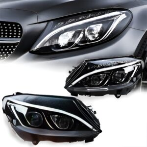 Motokrafta LED Projector Headlights – Compatible with Mercedes-Benz C-Class W205 (2014–2017) | DRL Headlamp Upgrade Set