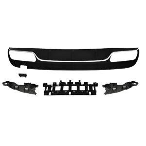 Motokrafta Rear Bumper Upgrade with Diffuser (Silver) – Compatible with C-Class W205 (2015–2021) | Sport Style Rear Lip Kit