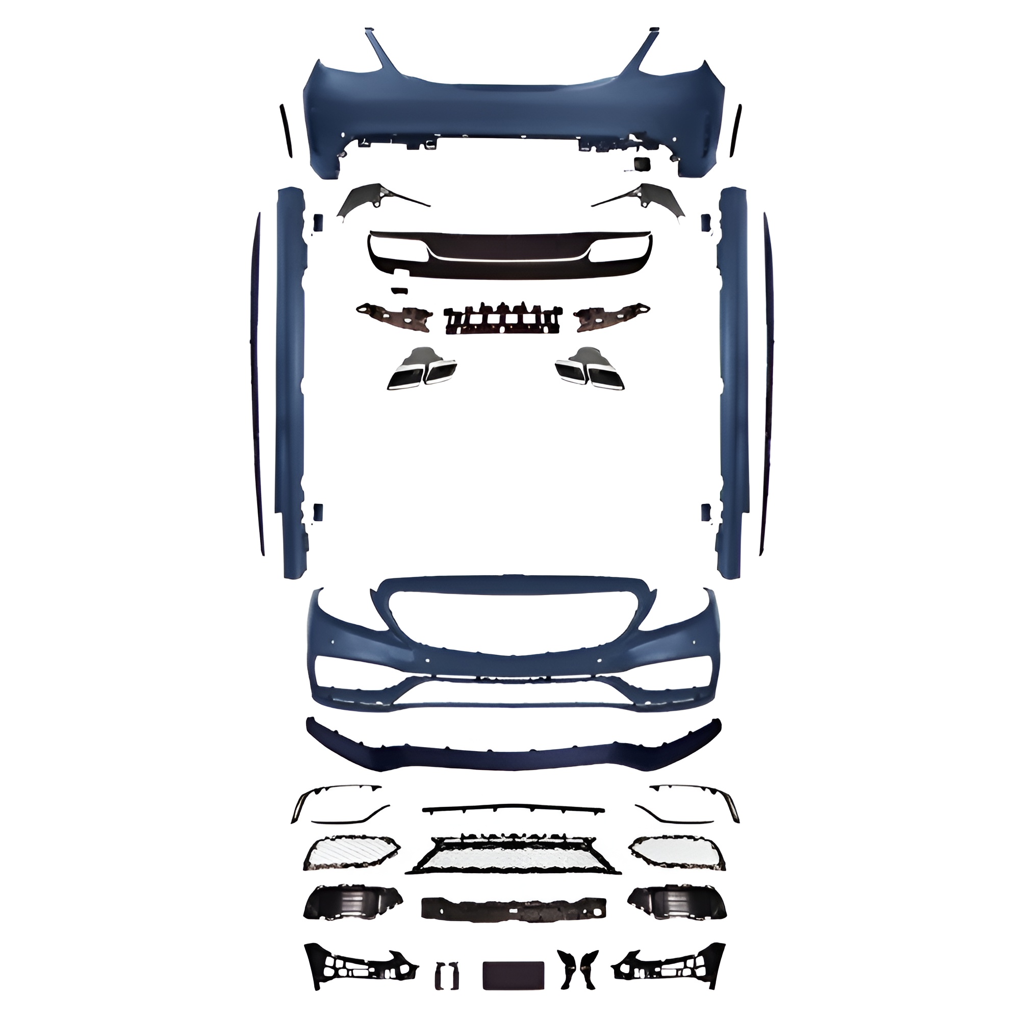 Motokrafta Full Body Kit Upgrade – Compatible with C-Class W205 (2015–2021) | Front & Rear Bumper, Side Skirts, Diffuser & Exhaust Tips (Sport Style)