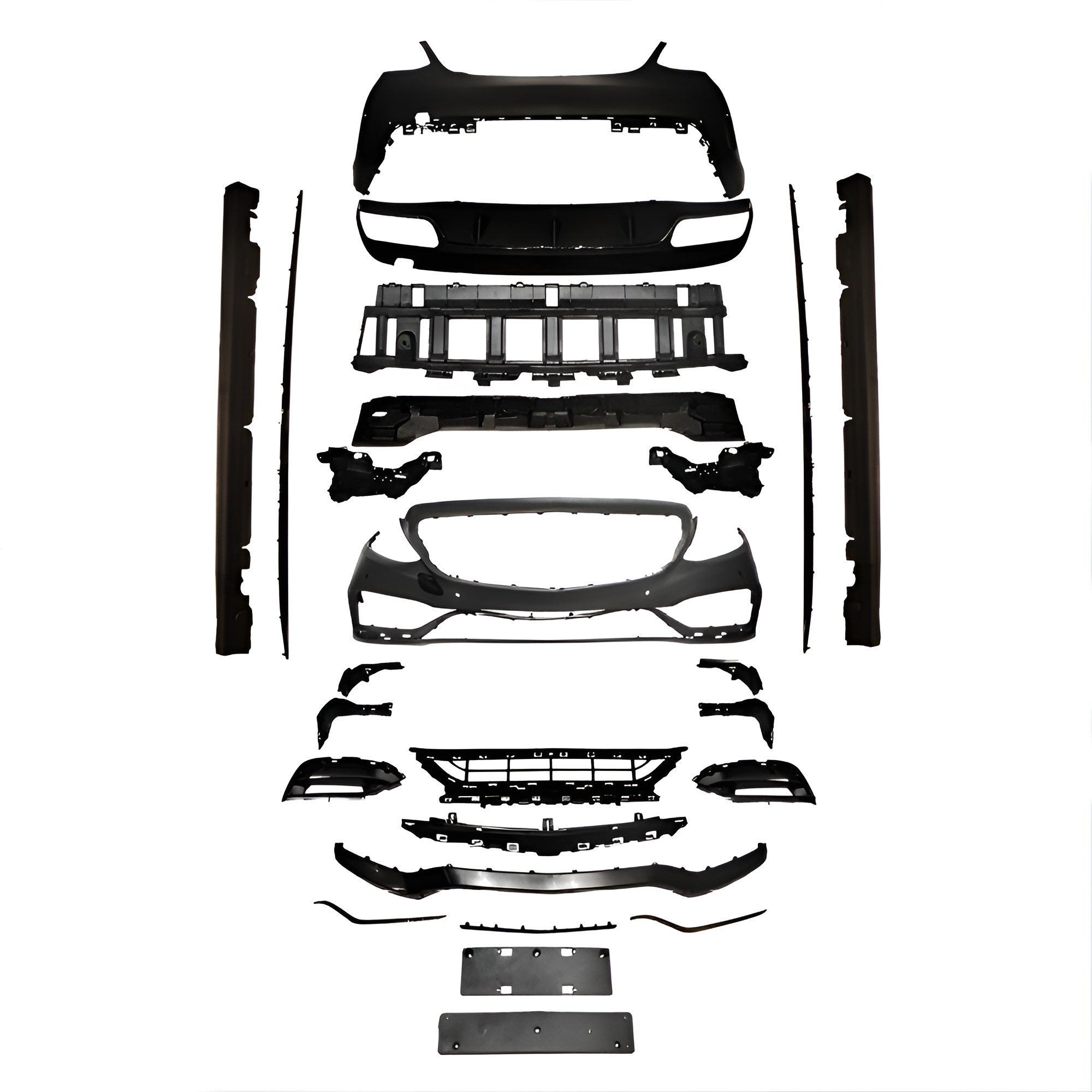Motokrafta Full Body Kit Conversion-Compatible with C-Class W205 (2015–2021) Front Rear Skirts & Exhaust Styling Upgrade
