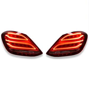 Motokrafta Smoked LED Tail Lights – Compatible with Mercedes-Benz C-Class W205 (2019–2023) | Xenon Style DRL Retrofit Rear Lamp Upgrade (Style B)