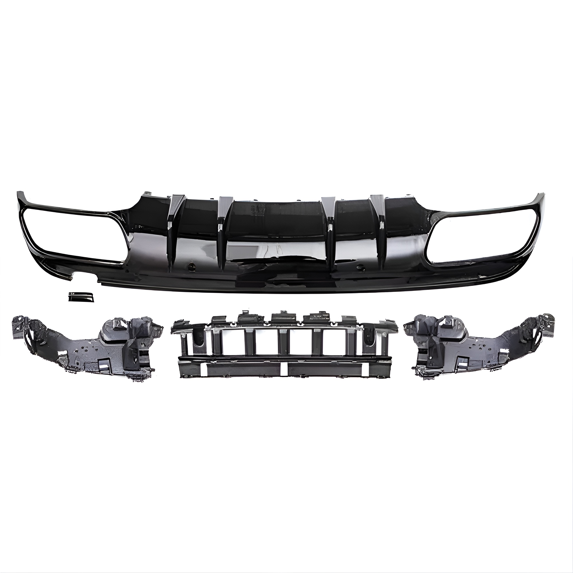 Motokrafta Rear Bumper Upgrade with Diffuser – Compatible with C-Class W205 LCI (2019–2021) | Sport Style Rear Lip Kit