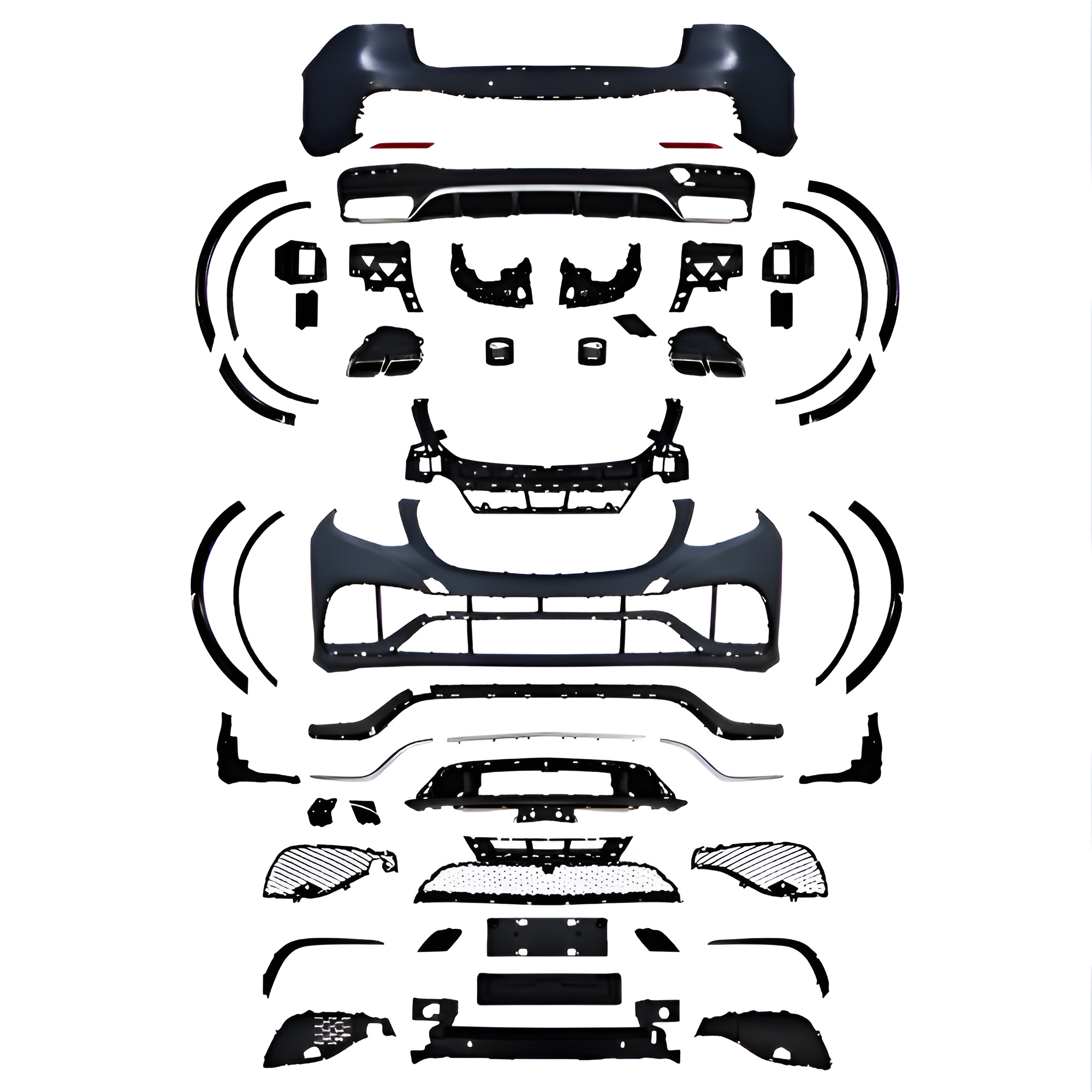 Motokrafta Body Kit – Compatible with Mercedes-Benz GLE W166 (2016–2019) Sport Front & Rear Bumper Conversion Upgrade Set