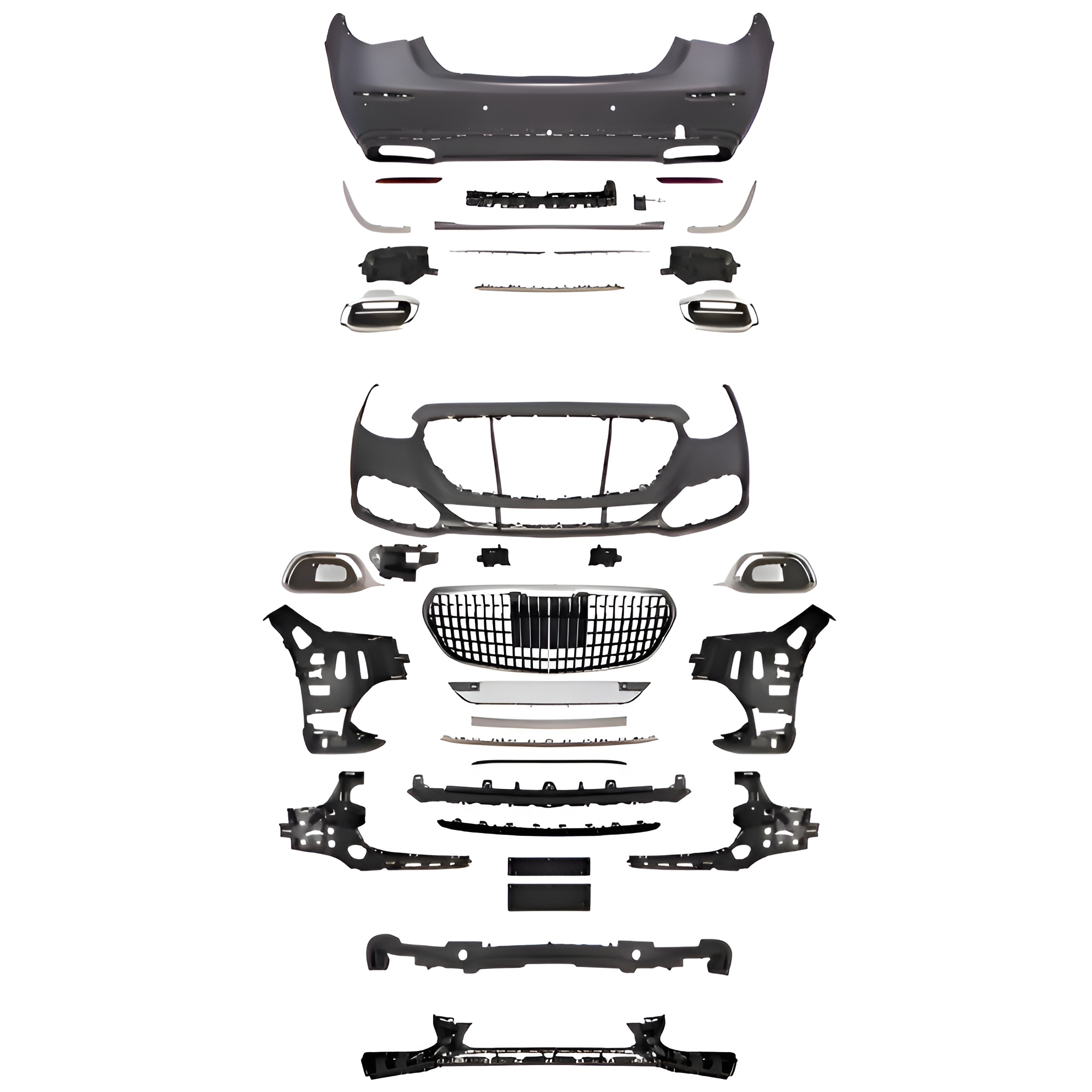 Motokrafta Body Kit – Compatible with Mercedes-Benz S-Class W223 (2021–2025) Maybach Style Front Bumper Upgrade Kit