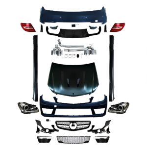 Motokrafta Full Facelift Body Kit Upgrade – Compatible with C-Class W204 (2007–2014) | Front & Rear Bumper, Headlights, Taillights, Side Skirts, Diffuser, Exhaust Tips & Hood (LCI Style)