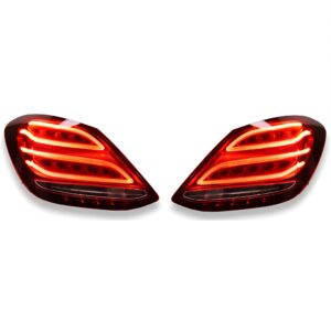 Motokrafta Smoked LED Tail Lights – Compatible with Mercedes-Benz C-Class W205 (2019–2023) | Xenon Style DRL Retrofit Rear Lamp Upgrade (Style B)