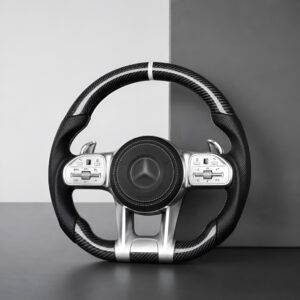 Motokrafta Carbon Finish Steering Wheel - Compatible With Mercedes Benz C Class Model (2015+) | Performance Upgrade