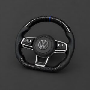 Motokrafta Carbon Finish Steering Wheel With RPM Meter - Compatible With Volkswagen Polo GT | Performance Upgrade