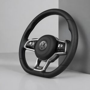 Motokrafta Leather Finish Steering Wheel - Compatible With Polo GT Hatchback Models | Premium Upgrade