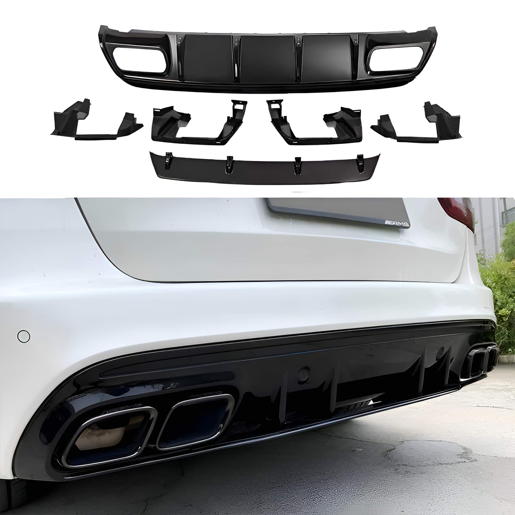 Motokrafta Sport Rear Bumper Diffuser Body Kit-Compatible with A-Class W176 (2012–2016) OEM+ Style Upgrade - Image 2