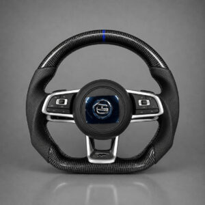 Motokrafta Carbon Finish Steering Wheel With RPM Meter - Compatible With Volkswagen Polo GT | Performance Upgrade