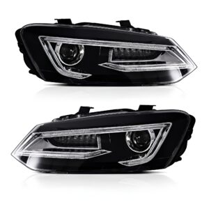 Motokrafta LED Headlights – Compatible With Volkswagen Polo / Vento (2010–2018) | Matrix Style LED DRL Projector Front Lamp Upgrade