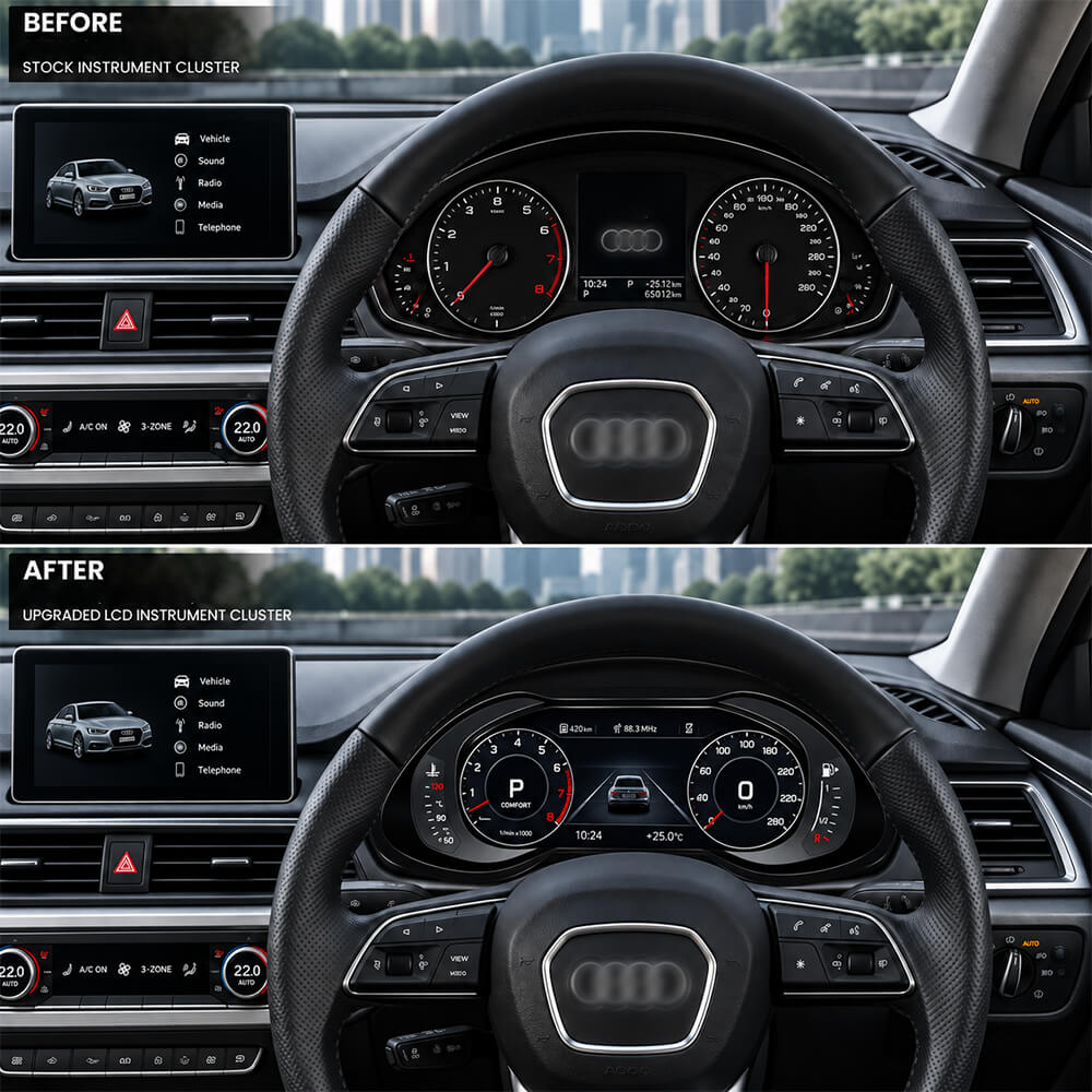 Motokrafta Digital Instrument Cluster – Compatible With Audi A4 (2008–2018) | Android Display Meter Upgrade - Image 2