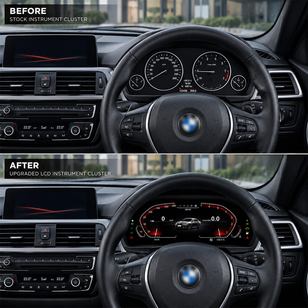 Motokrafta Digital Instrument Cluster – Compatible with Bmw 3 series (2012-2020) | LCD Speedometer Upgrade - Image 2
