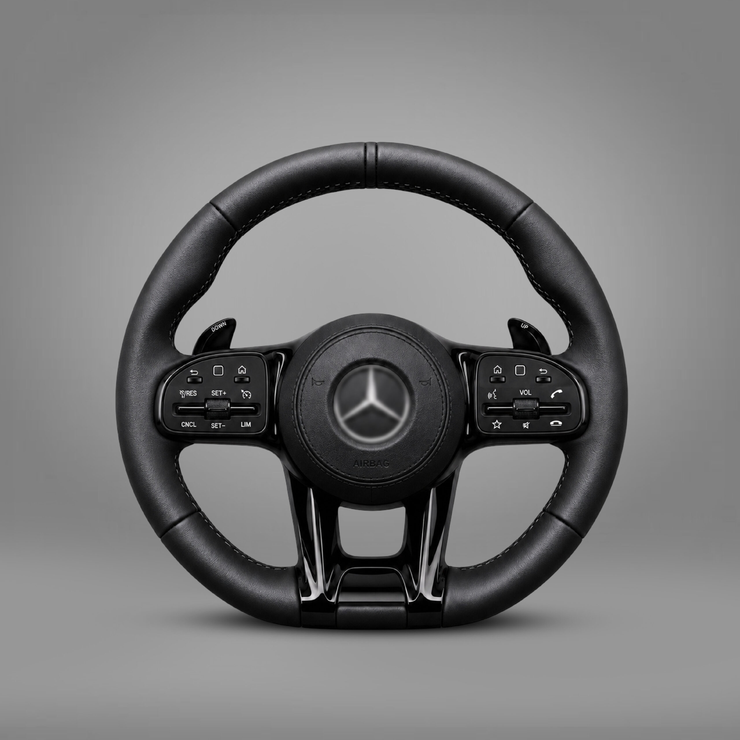 Motokrafta Leather Finish Steering Wheel - Compatible With Mercedes Benz GLA (2015+) | Premium Upgrade