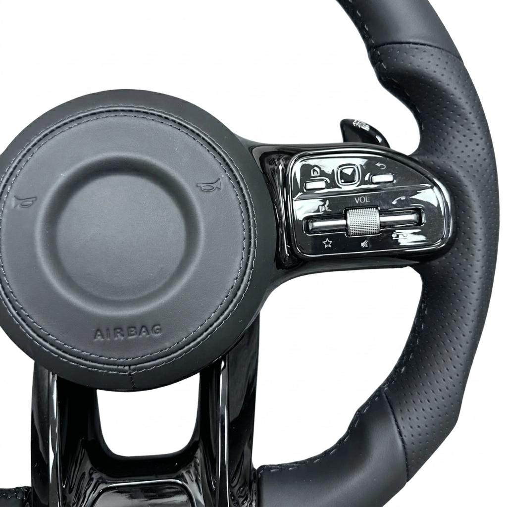 Motokrafta Leather Finish Steering Wheel - Compatible With Mercedes Benz GLS (2015+) | Premium Upgrade - Image 3
