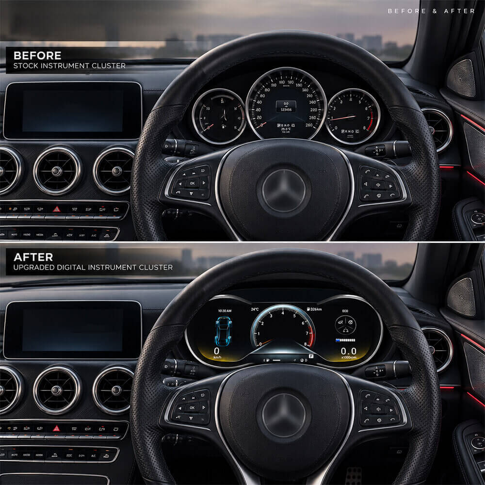 Motokrafta Android Digital Dashboard Cluster – Compatible with Mercedes-Benz GLC | LCD Speedometer Instrument Upgrade - Image 2