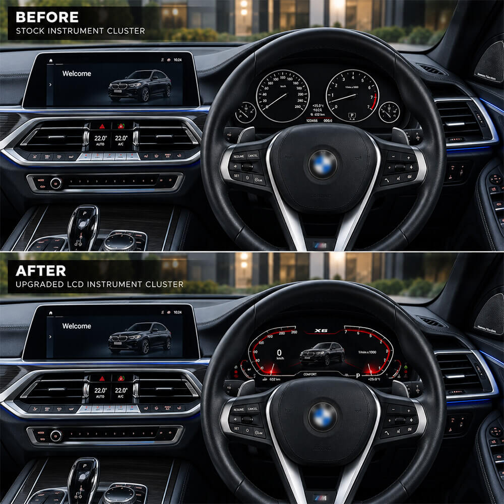 Motokrafta Digital Instrument Cluster – Compatible with Bmw X6 (2010-2020) | LCD Speedometer Upgrade - Image 2