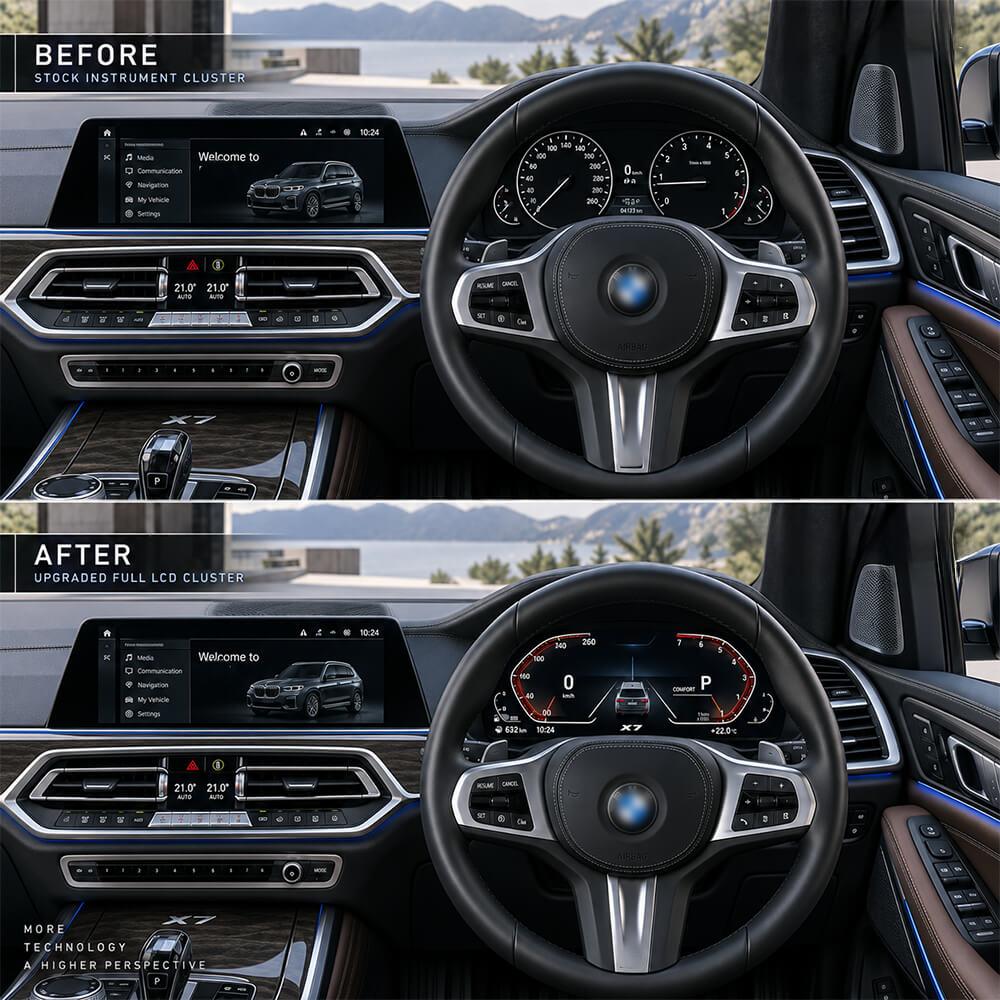 Motokrafta Digital Instrument Cluster – Compatible with BMW X7 | LCD Digital Speedometer Dashboard with Android Player - Image 2