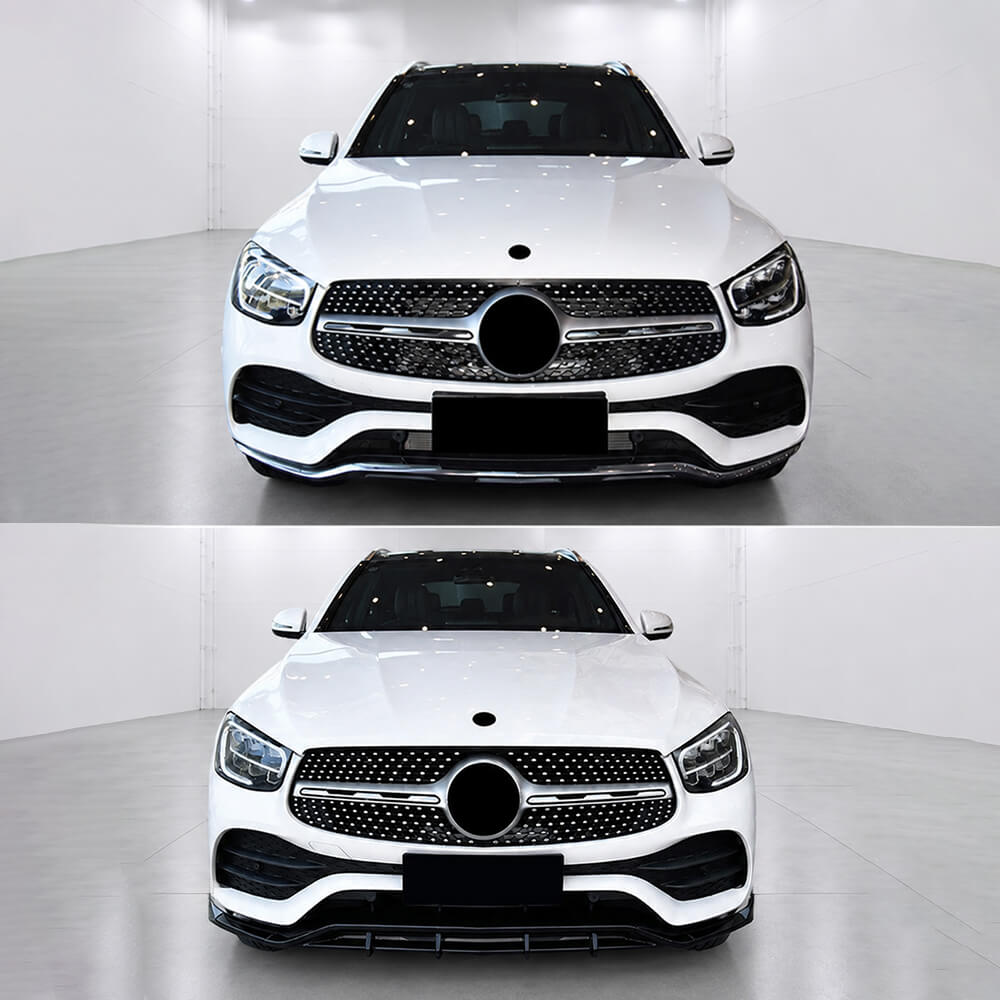 Motokrafta AMG Style Front Bumper Lip Splitter – Compatible with Mercedes-Benz GLC W253/X253 LCI (2020–2022) | Gloss Black Front Diffuser Skirts with Canards - Image 2