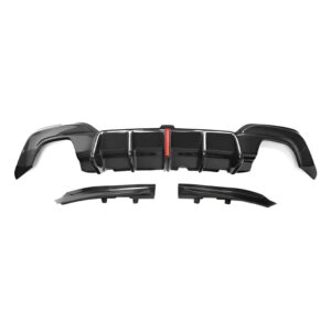 Motokrafta F1 Style Rear Bumper Diffuser with LED Light – Compatible with BMW 3 Series G20 (2019–2023) M Sport | Real Carbon Fiber Rear Lip Splitter Skirts