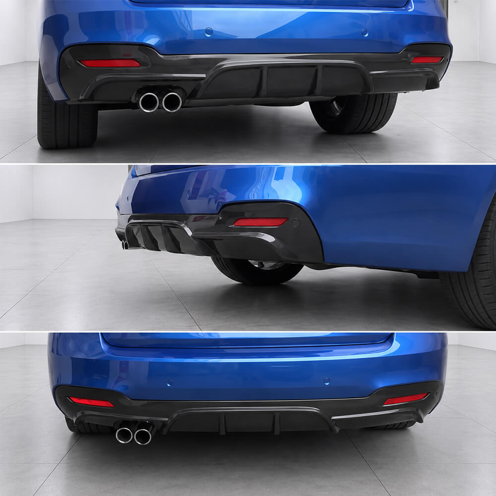 Motokrafta M Performance Rear Bumper Diffuser – Compatible with BMW 3 Series GT F34 (2012–2018) | Carbon Fiber Look Rear Lip for Single Side Dual Exhaust - Image 2