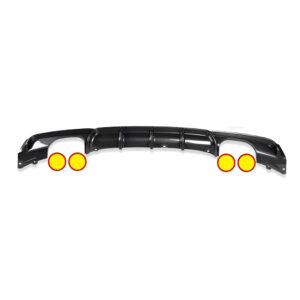 Motokrafta M Performance Rear Bumper Diffuser – Compatible with BMW 3 Series F30 (2012–2018) | Gloss Black After Lip Dual Side Dual Exhaust MP