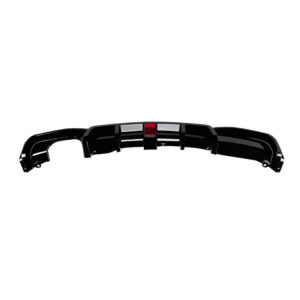 Motokrafta Rear Bumper Diffuser with LED & One Side Dual Tips Compatible with BMW 3 Series F30 (2012-2018) M Sport | MT M Performance After Lip | Glossy Black