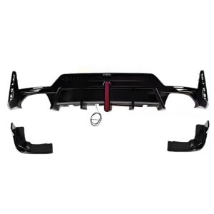 Motokrafta VTen Style Rear Bumper Diffuser with LED Light – Compatible with BMW 3 Series G20/G28 LCI (2023–2026) M Sport M340i | After Lip Splitter Skirts Trim