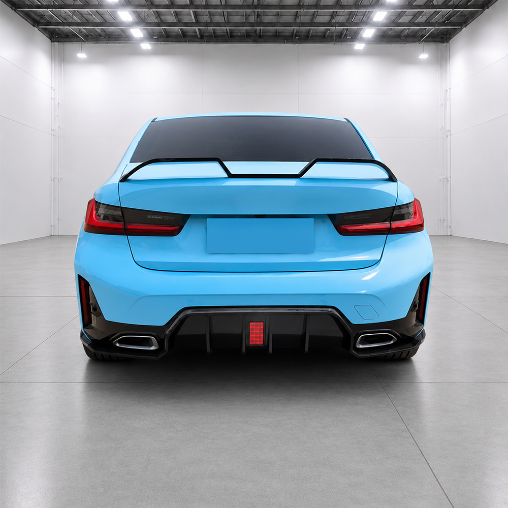 Moto Krafta Rear Bumper Diffuser Glossy Black | Compatible with BMW 3 Series LCI G20 (2021+) - Image 2