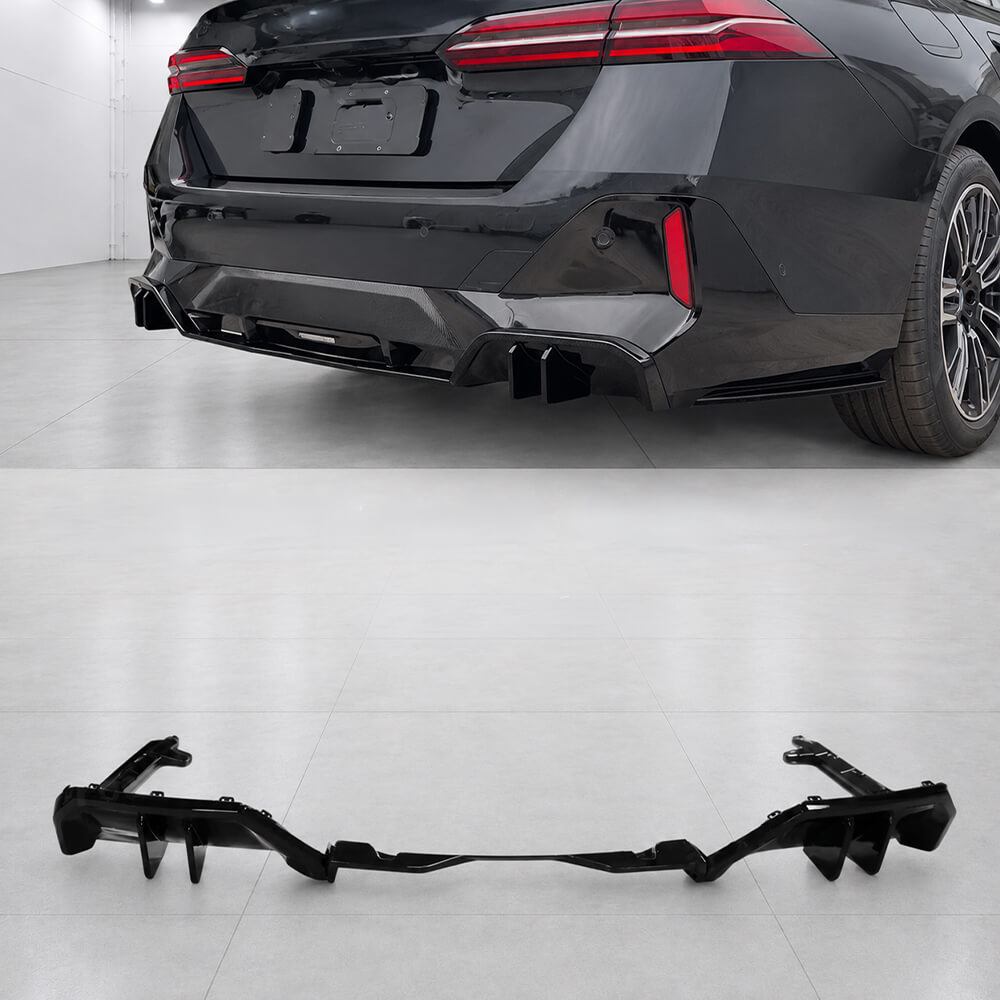 Motokrafta M Performance Rear Bumper Diffuser – Compatible with BMW 5 Series G60/G68 (2024+) M Sport | Gloss Black After Lip Splitter Skirt - Image 2