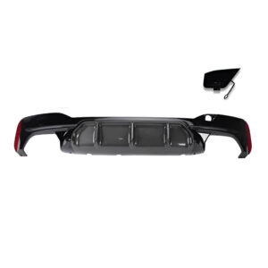 Motokrafta M5 CS Style Rear Bumper Diffuser – Compatible with BMW 5 Series G30 LCI (2021+) M Sport | Gloss Black & Carbon Fiber Look Rear Lip