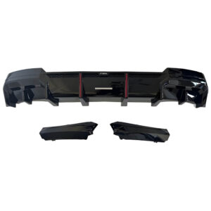 Motokrafta VTen Style Rear Bumper Diffuser with LED Light – Compatible with BMW 5 Series G60 (2024+) | Gloss Black After Lip Splitter Skirts Trim
