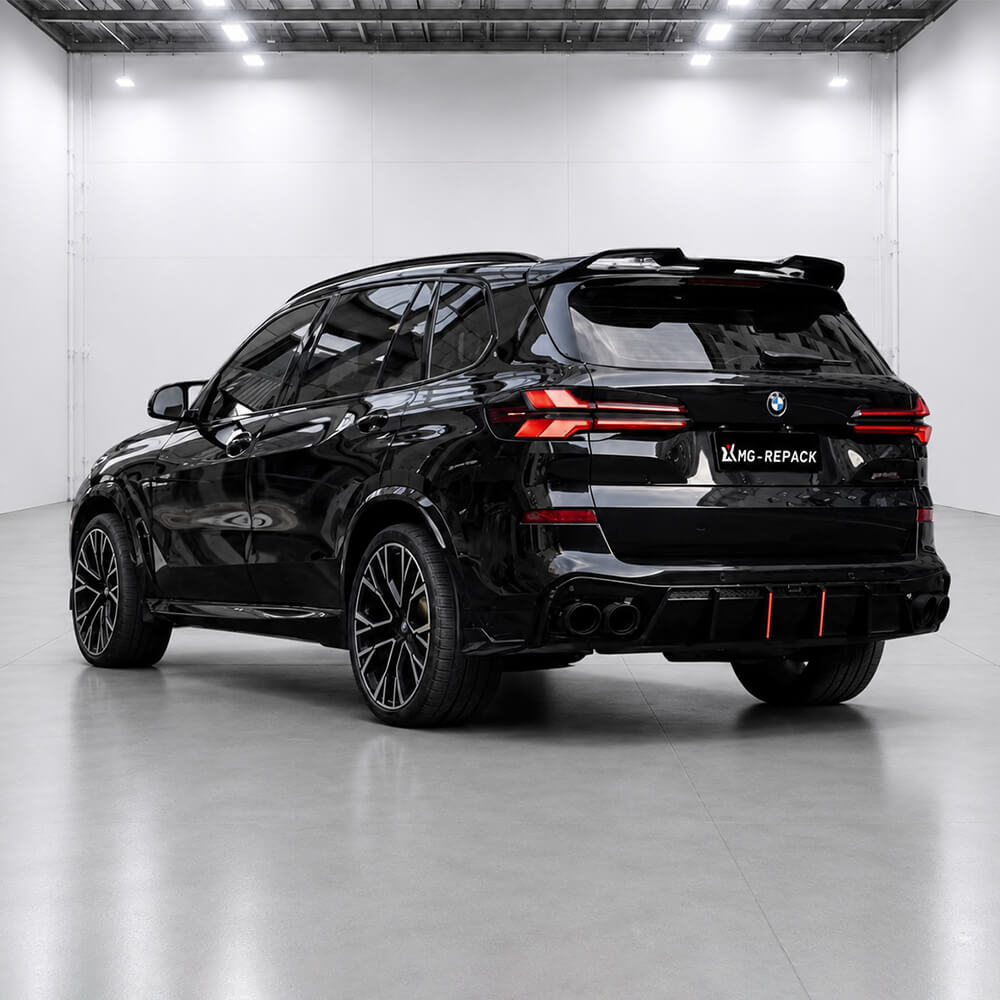 Motokrafta LED Rear Bumper Diffuser with Exhaust Tips – Compatible with BMW 3 Series G20/G28 LCI (2023+) M Sport | Gloss Black After Lip Splitter Skirts - Image 2