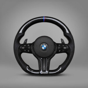 Motokrafta Carbon Finish Steering Wheel - Compatible with BMW 7 Series (2012+) | Flat Bottom M Performance Style