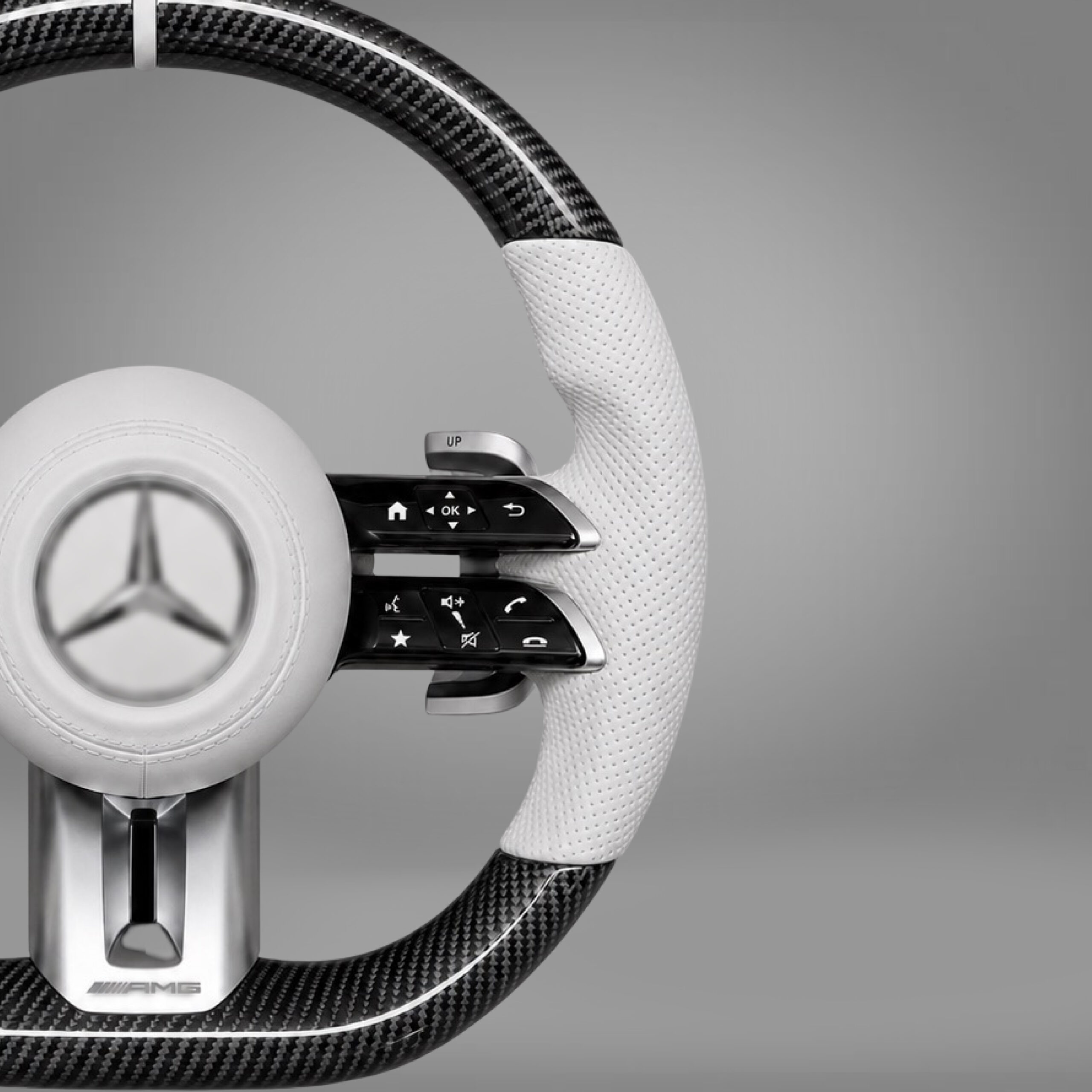 Motokrafta Carbon Finish Steering Wheel - Compatible With A Class (2015+) | Sport Style Upgrade - Image 3