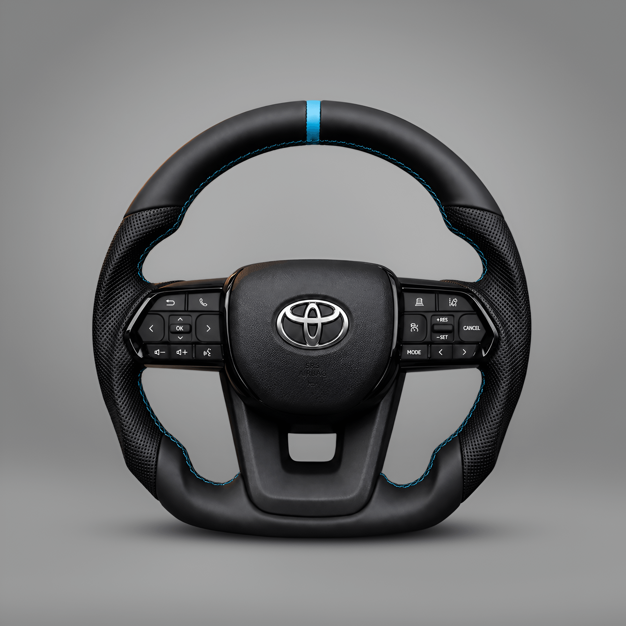 Motokrafta Premium Leather Finish Steering Wheel - Compatible With Toyota Fortuner (2010-2020 models)| Luxury Interior Upgrade