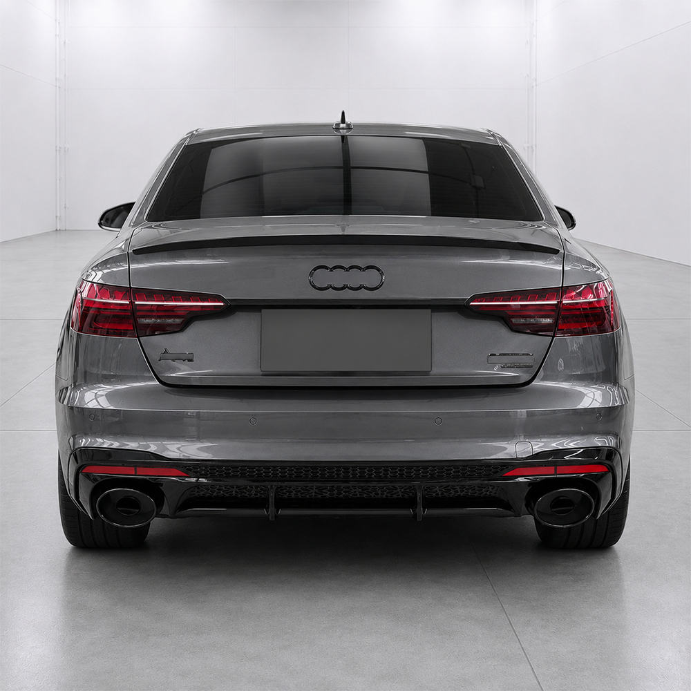 Motokrafta RS4 Style Rear Bumper Lip Diffuser – Compatible with Audi A4 B9.5 (2021+) | Facelift Conversion Body Kit After Lip Skirt Splitter - Image 2