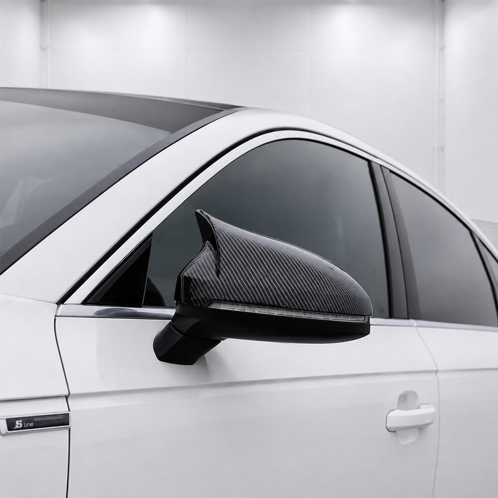 Motokrafta Real Carbon Fiber Style Side Mirror Covers – Compatible with Audi A4 (2017–2019) | Wing Mirror Caps - Image 2