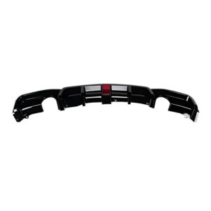 Motokrafta M Performance Style Rear Bumper Lip Diffuser – Compatible with BMW 3 Series F30 (2012–2018) | Gloss Black Rear Splitter with Dual-Side LED Tips