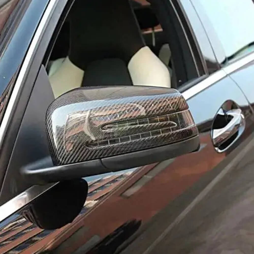 Motokrafta Carbon Fiber Style Side Mirror Covers – Compatible with Mercedes- Benz E Class W212 (2010–2015) | Wing Mirror Caps - Image 2
