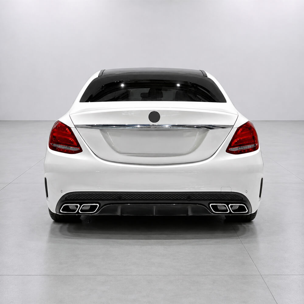 Motokrafta AMG C63 Style Rear Bumper Lip Diffuser – Compatible with Mercedes-Benz C-Class W205 (2015–2021) | Black Rear Bumper Upgrade - Image 2