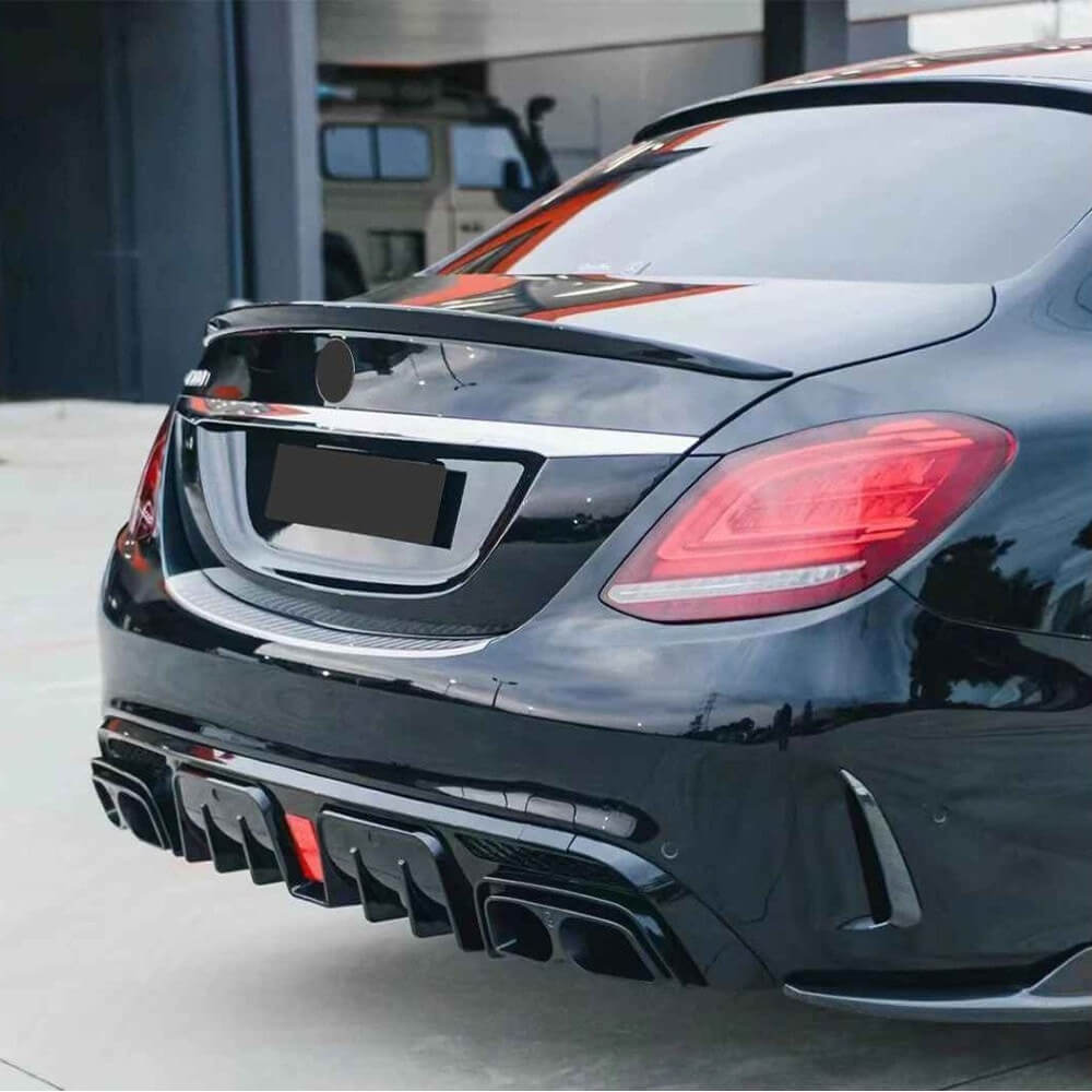 Motokrafta AMG C63 Brabus Style Rear Bumper Lip Diffuser – Compatible with Mercedes-Benz C-Class W205 (2015–2021) | AMG Rear Bumper Upgrade - Image 2